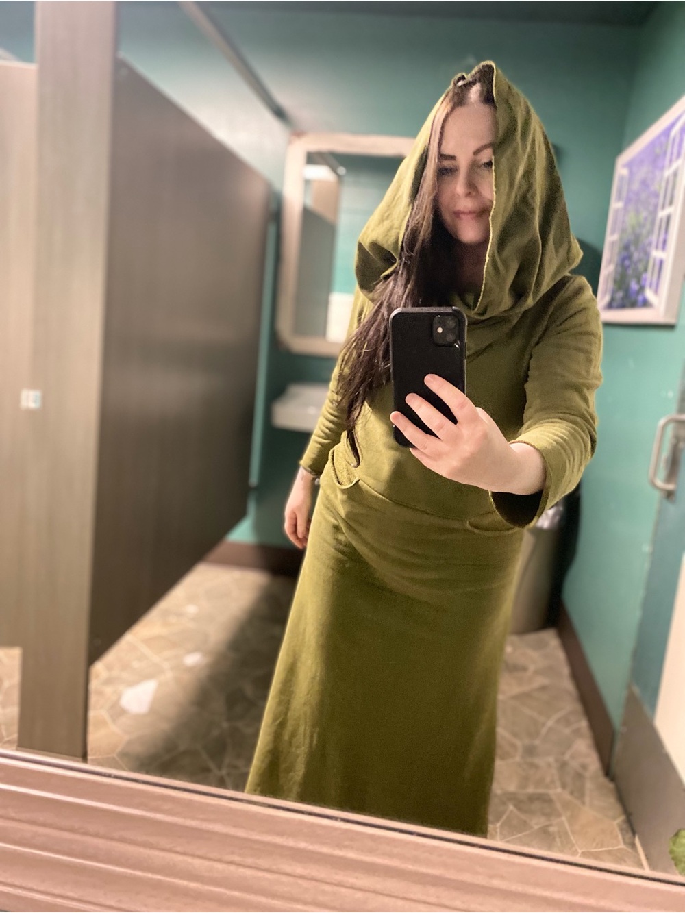 Gaia Conceptions Spinach Green Maxi Hoodie Dress - Women's Hooded Maxi